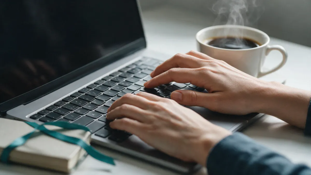 Hands typing on a laptop researching the 2026-27 FAFSA deadline and Pell Grant eligibility.