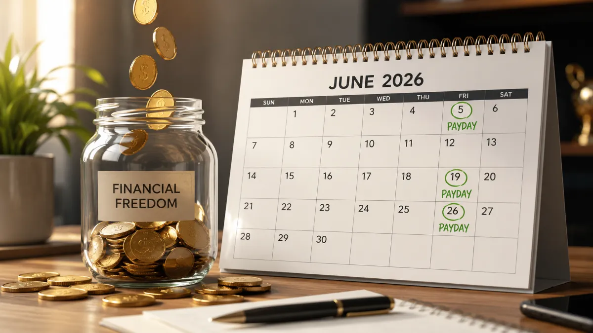 A conceptual image representing the two months out of the year that contain three biweekly paychecks.