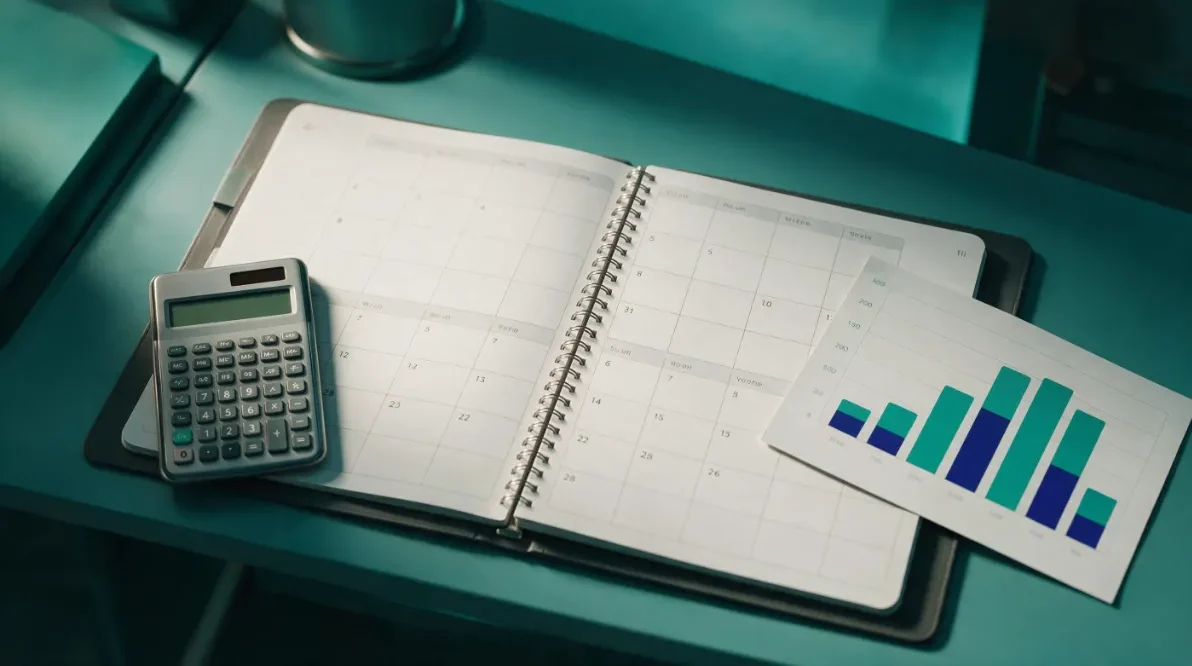A calendar with payday and bill due dates circled to illustrate a cash-flow budgeting strategy.