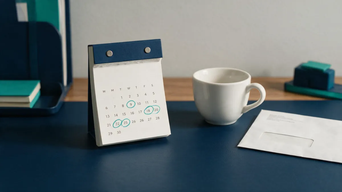 Part-time work and early retirement benefits planning calendar.