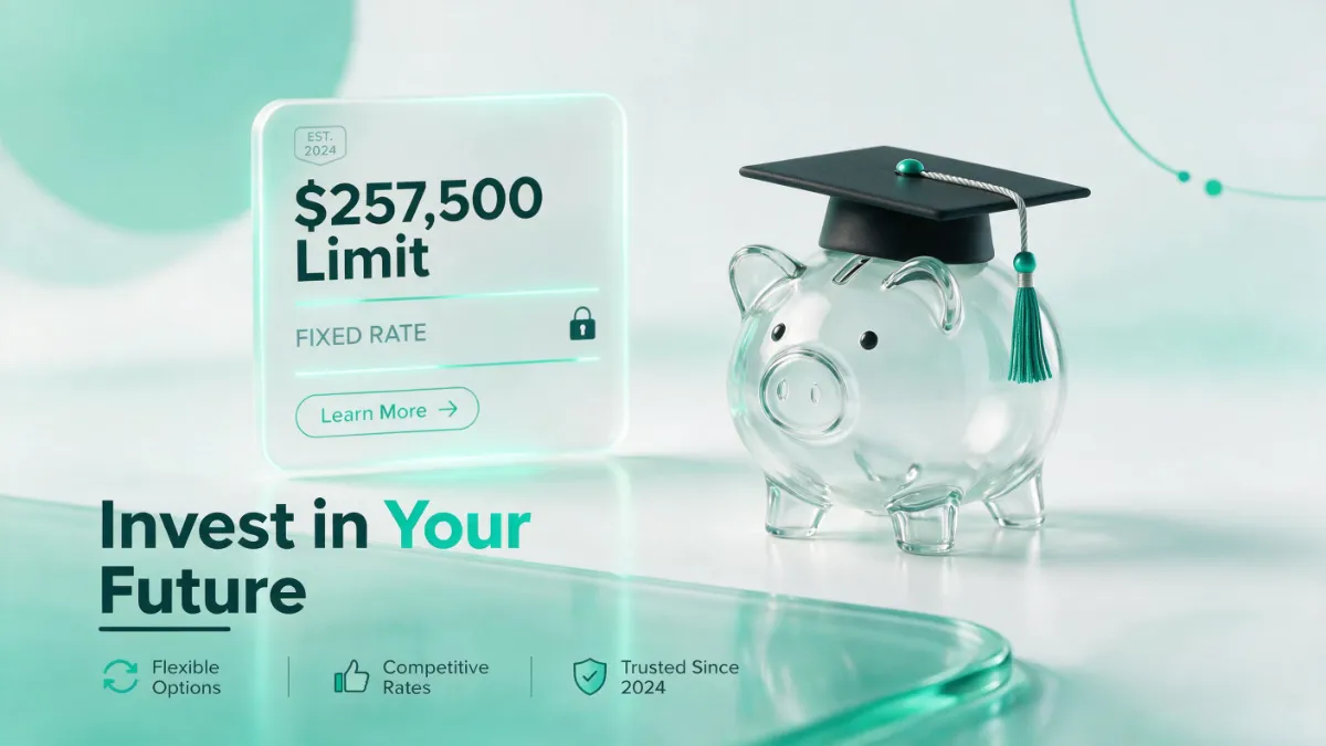 A 3D illustration representing the new $257,500 lifetime aggregate federal student loan borrowing limit.