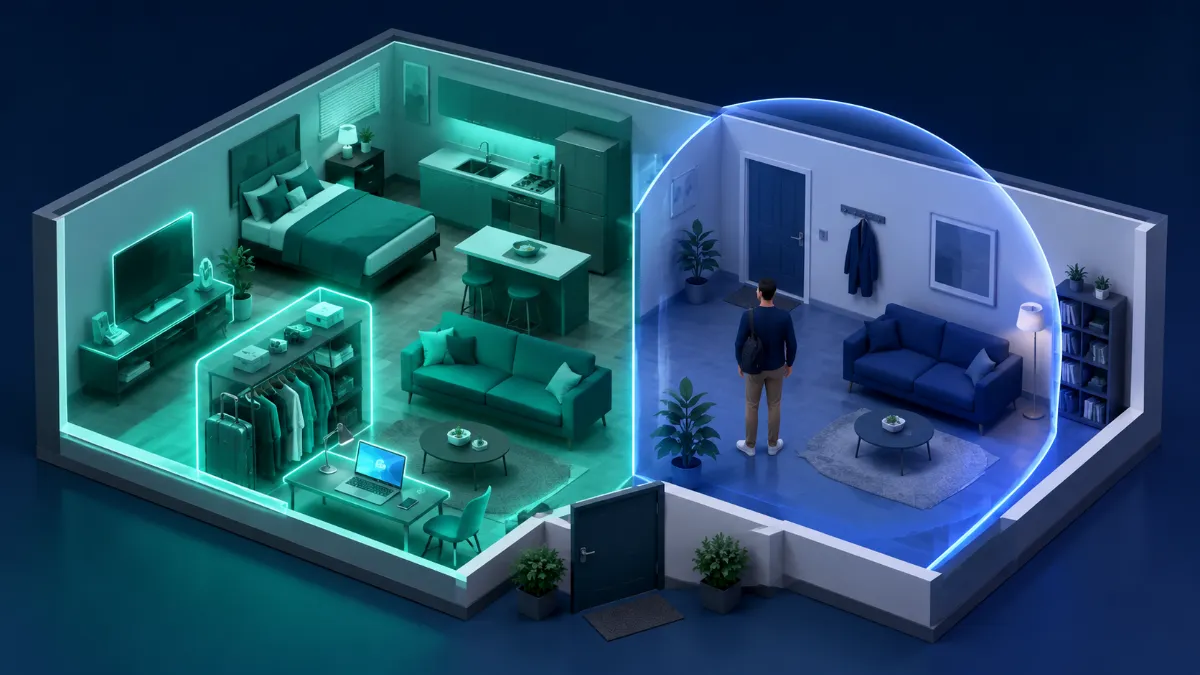 Visual breakdown showing personal property coverage and liability protection in a rental unit.