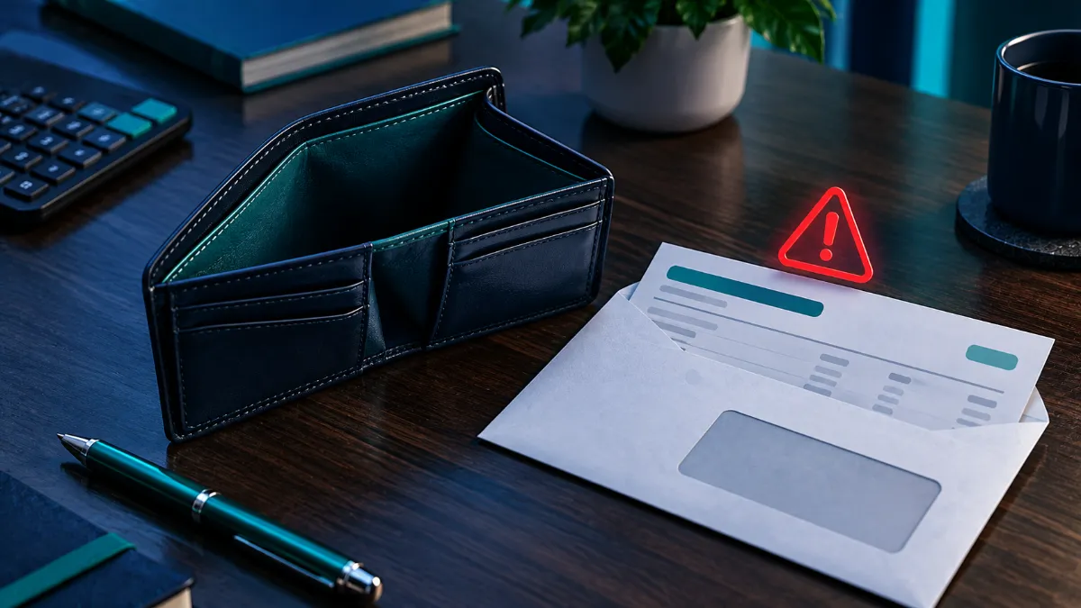 Bank envelope representing hidden fees and buy now pay later risks from overdrafts.