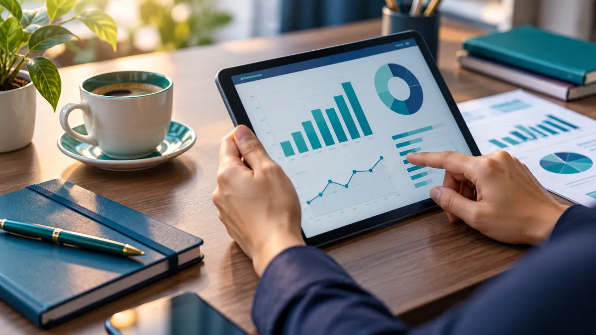 A freelancer reviewing finances to calculate their quarterly estimated taxes and self-employment taxes.