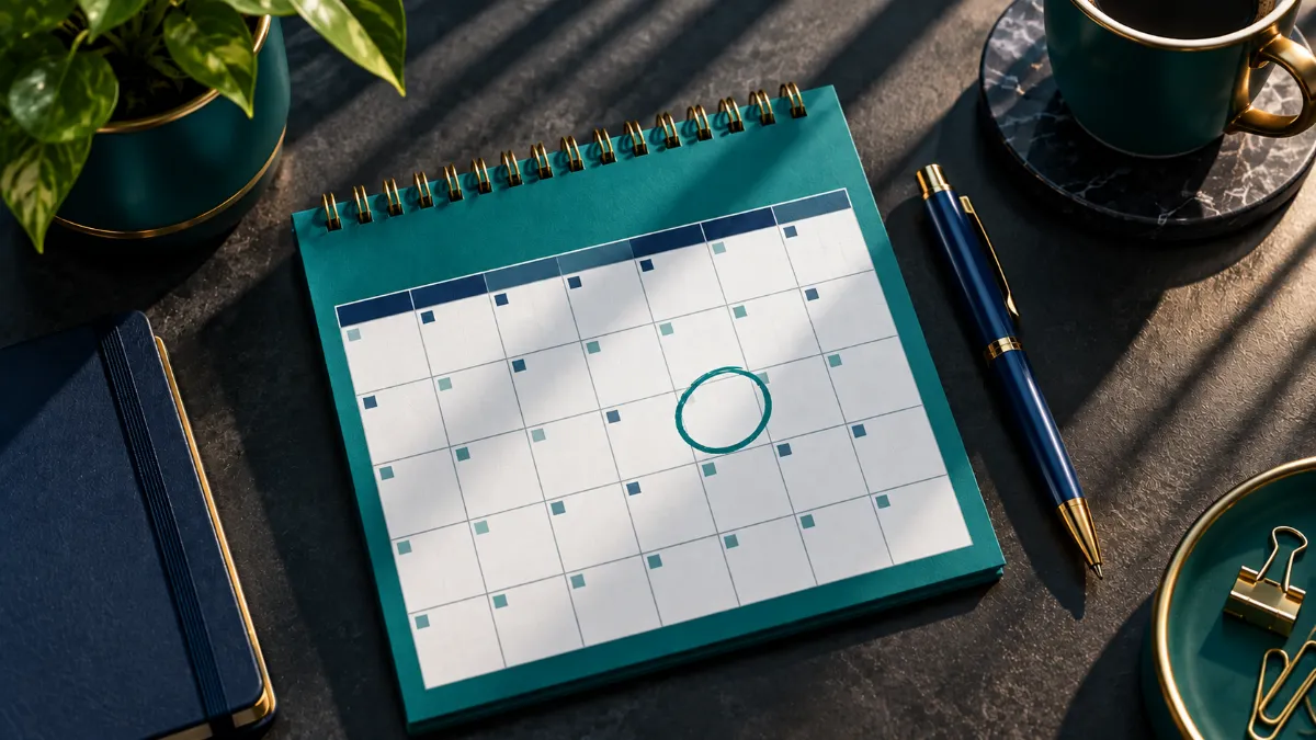 A marked calendar highlighting the risk of receiving an IRS underpayment penalty for missed deadlines.