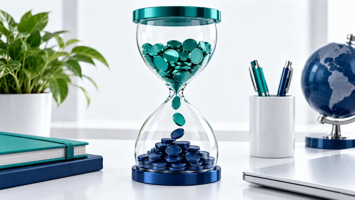 Hourglass Hourglass representing the five-year rule waiting period for Roth IRA conversions.