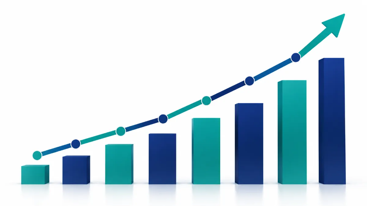 Line graph representing historical growth for a healthcare flexible spending account.