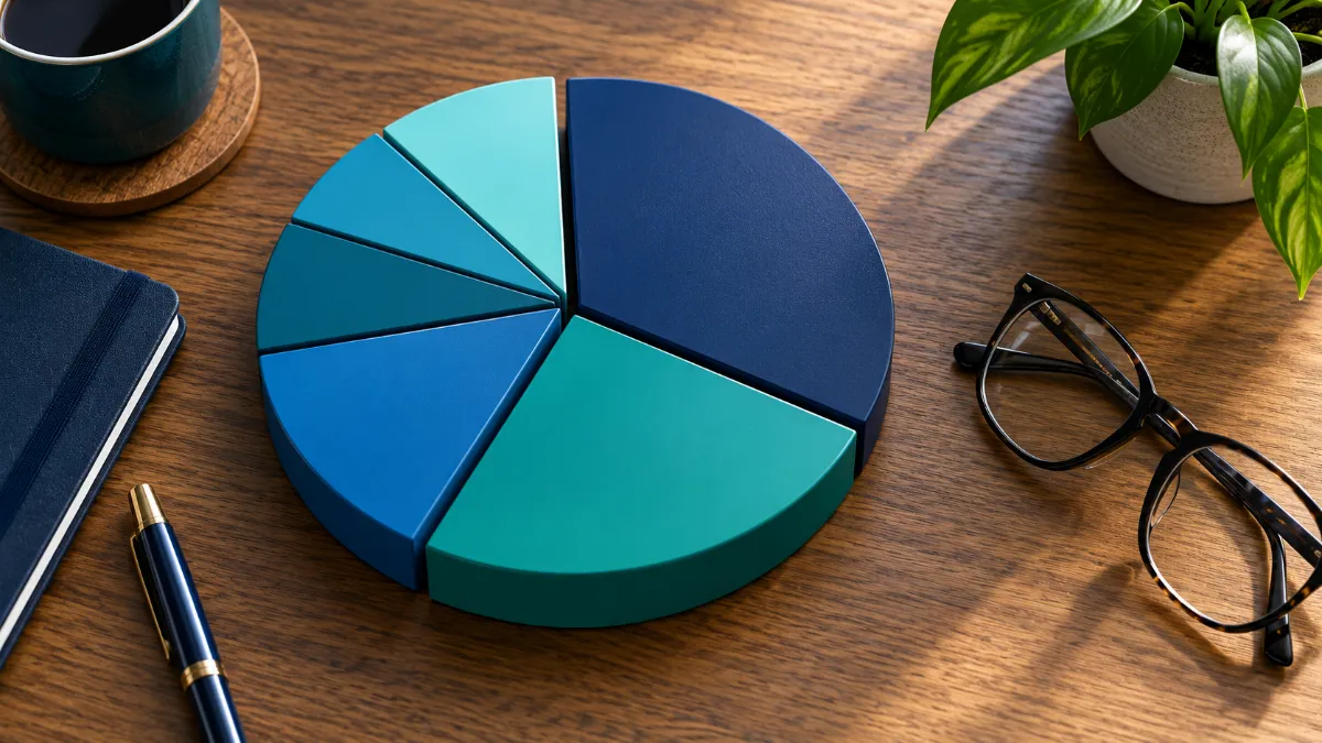 A pie chart graphic representing a holiday spending plan and seasonal expenses