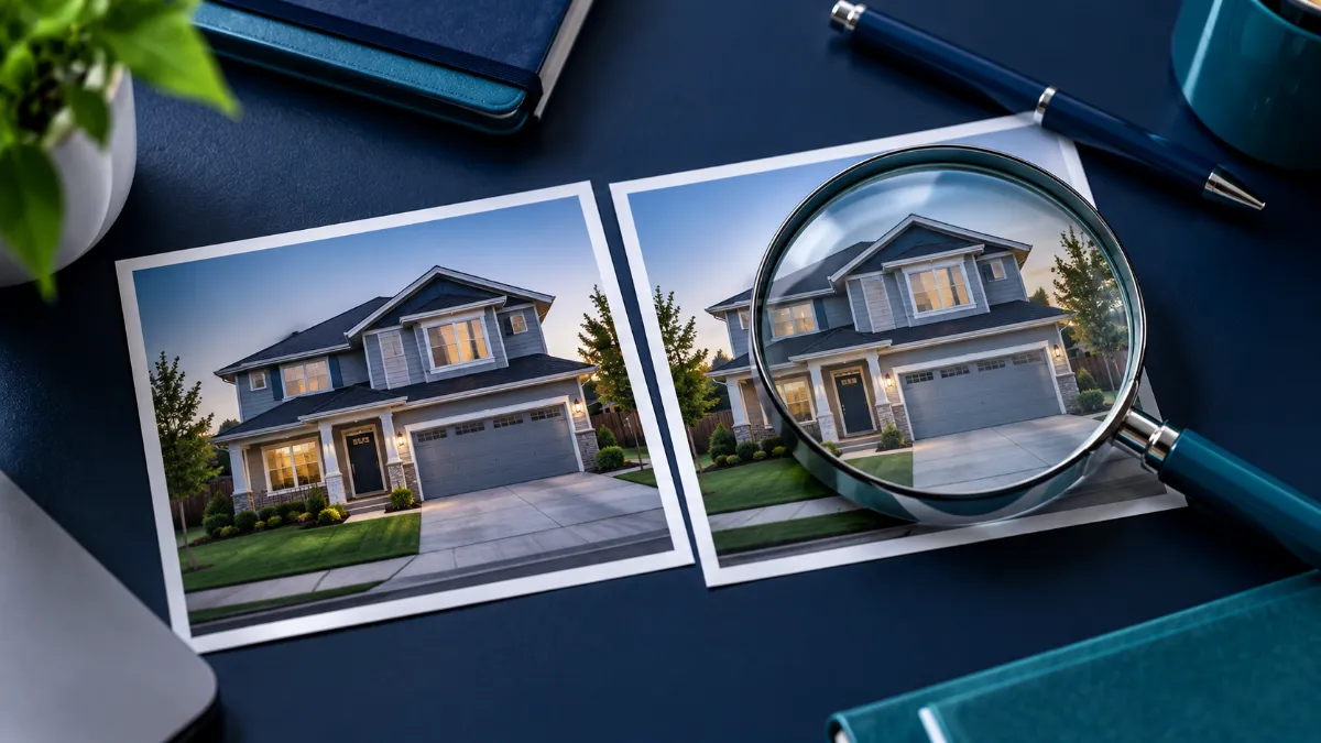 Real-estate-photos Real estate photos side-by-side comparing comparable property values for a tax appeal.