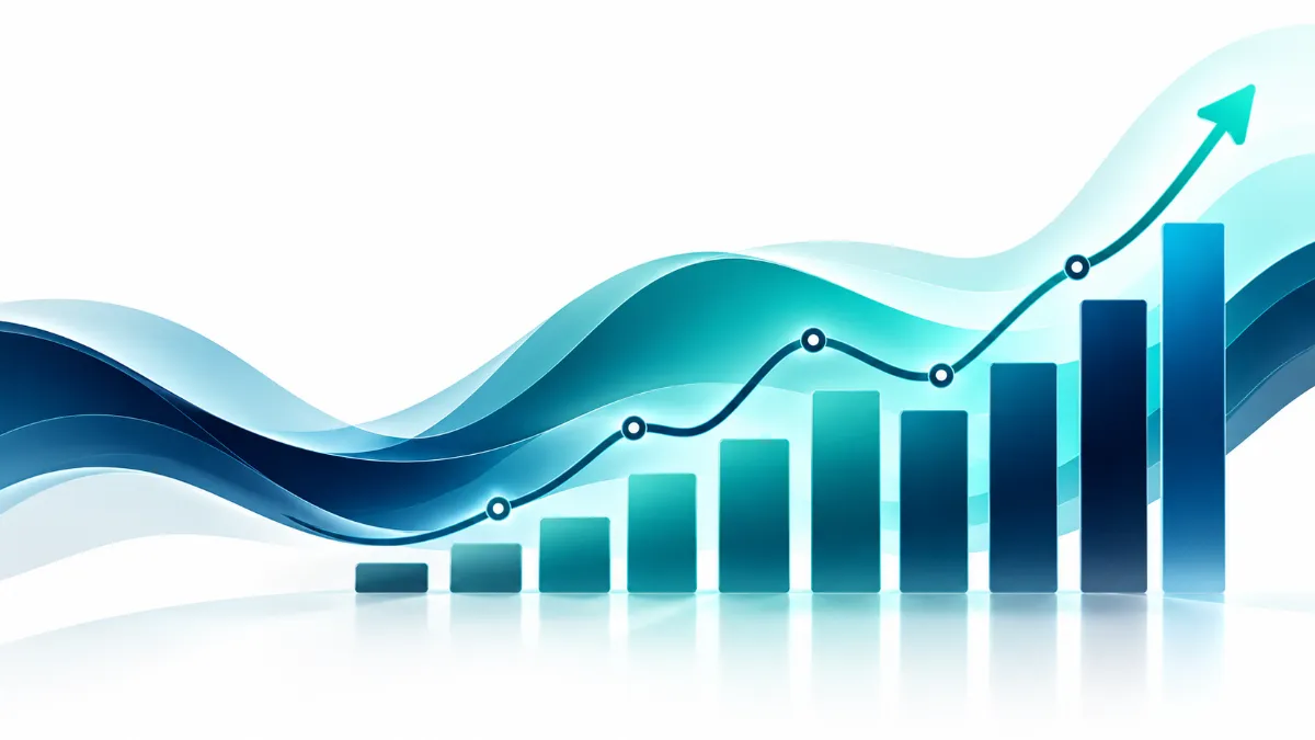 curv-graph Abstract line graph showing fluctuating retail prices over 12 months — price tracking.