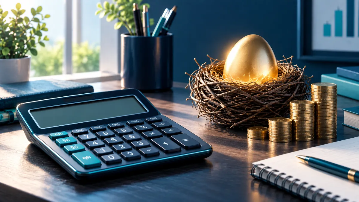 golden-egg Retirement savings calculator computing catch-up contribution totals.