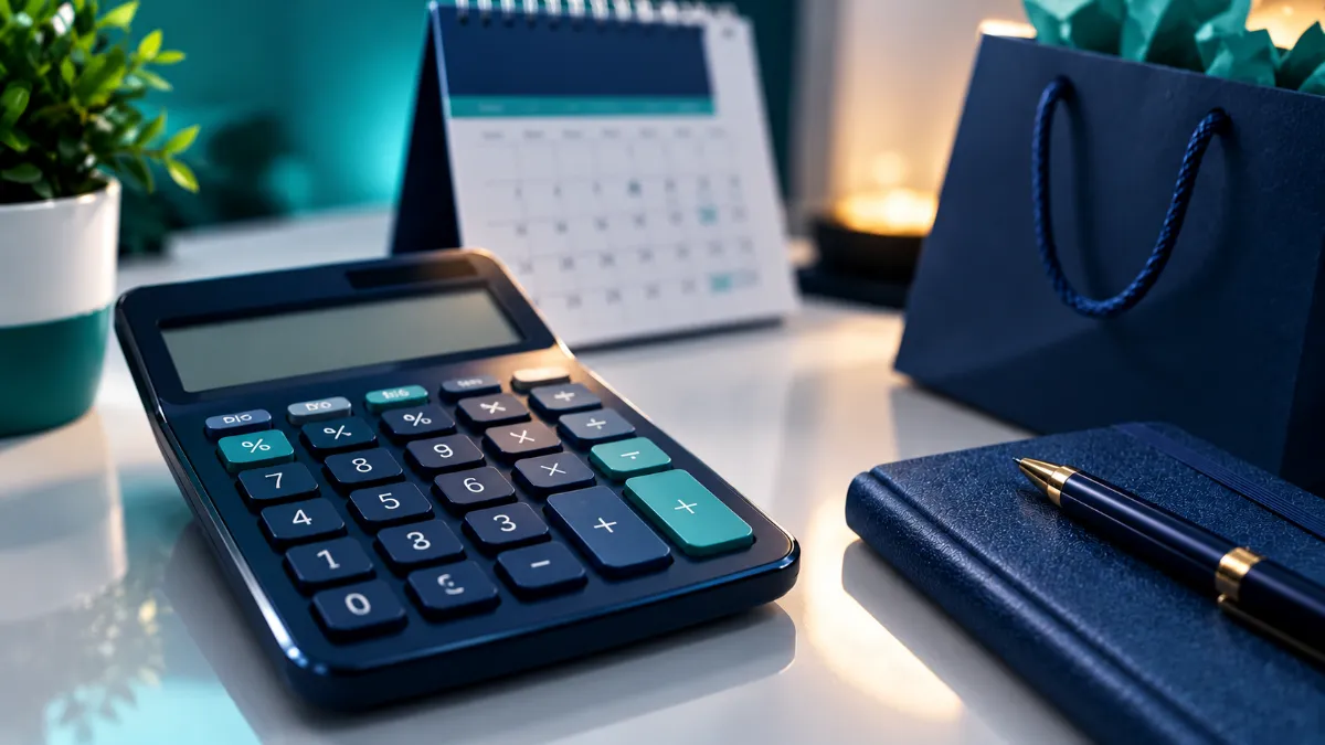 holiday-calculation Calculator and calendar showing holiday credit card spending and interest risk.