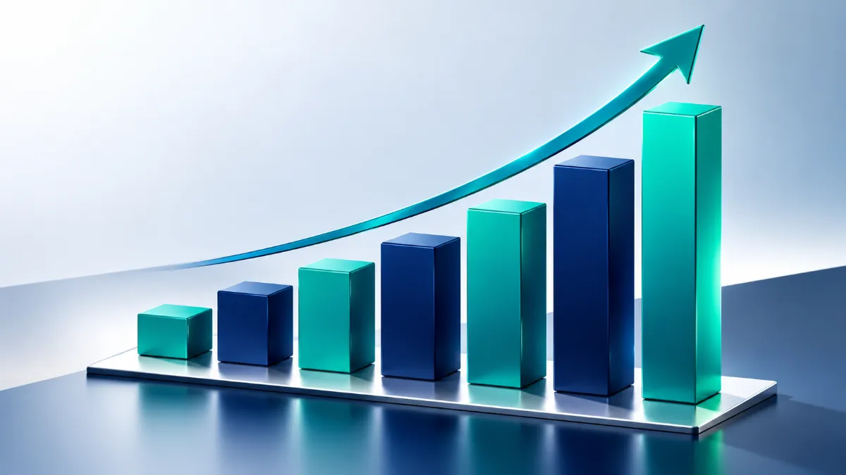 modern-3D-bar-chart Abstract bar chart showing the estimated inflation adjustment for 2027 tax rates.