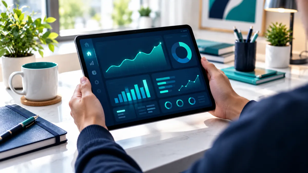 purchase-repayment Person reviewing 0% APR holiday purchase repayment on a tablet.