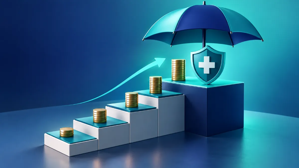 Visual timeline showing health insurance cost sharing and the annual out of pocket limit.
