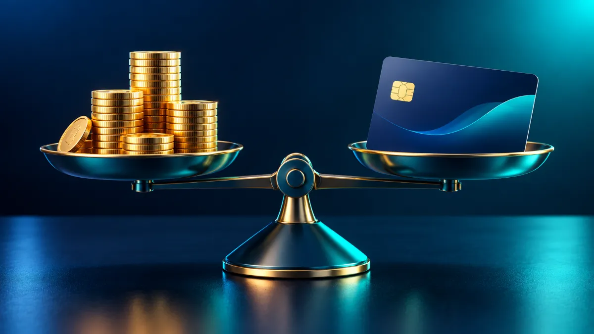 Balance scale comparing transfer fee versus fixed-rate loan costs.