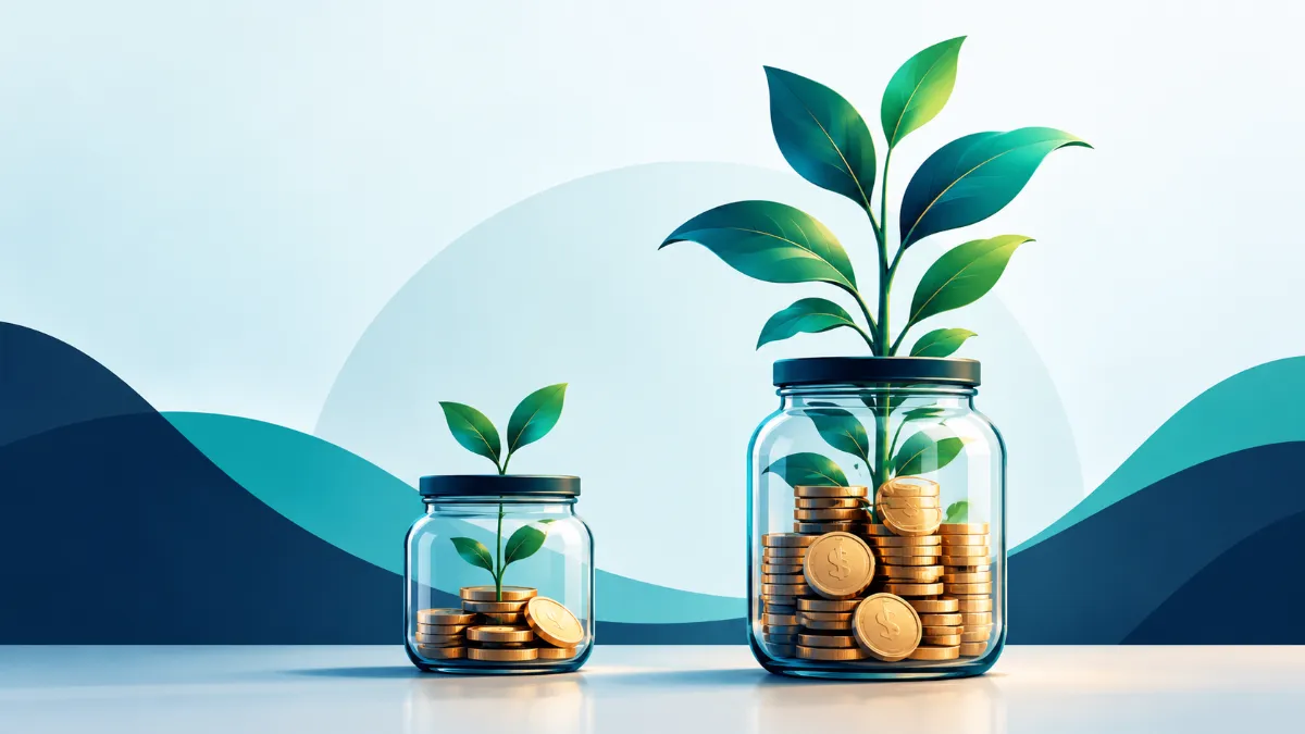 Growing-Wealth_-Two-Investment-Jars Visual comparison of short-term capital gains versus long-term capital gains tax rate growth.
