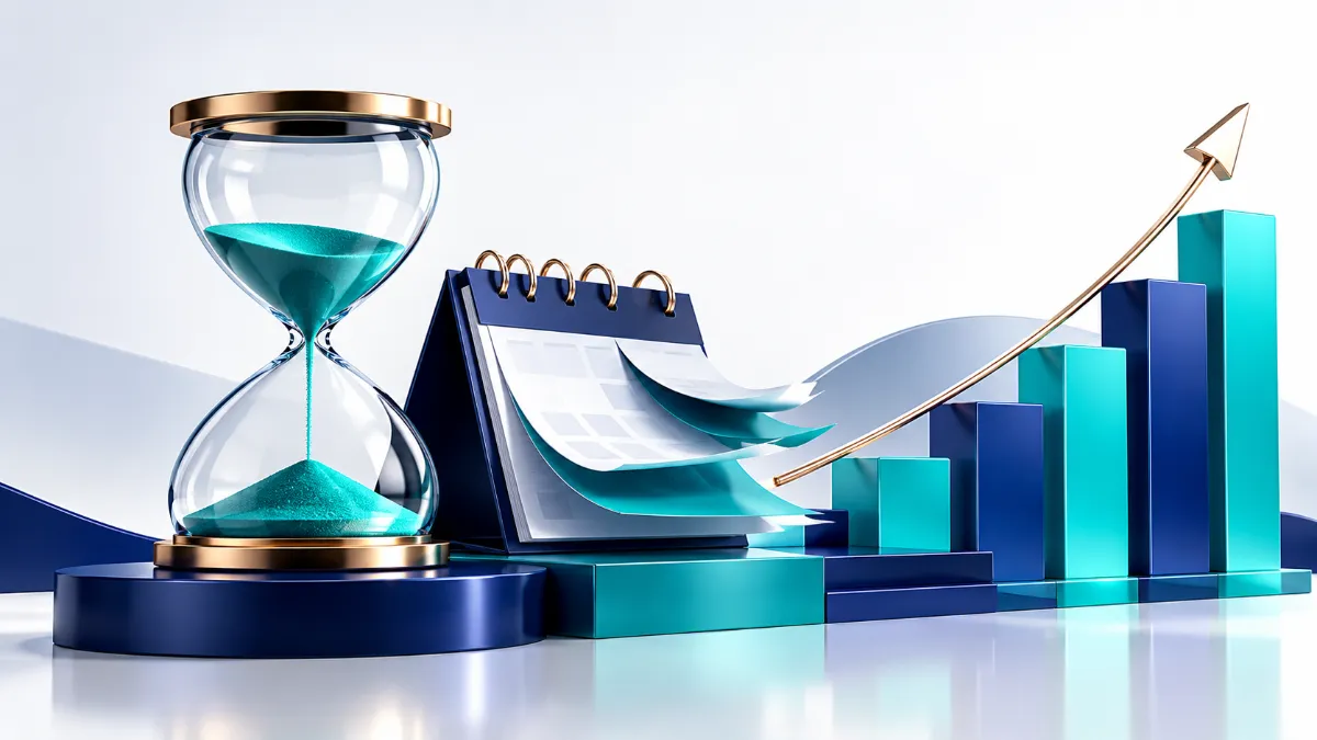 hourglass-and-calendar An hourglass and calendar representing the one-year IRS holding period rules for investments.